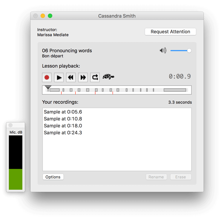 DiLL student play - listen and slow down audio and make recordings.