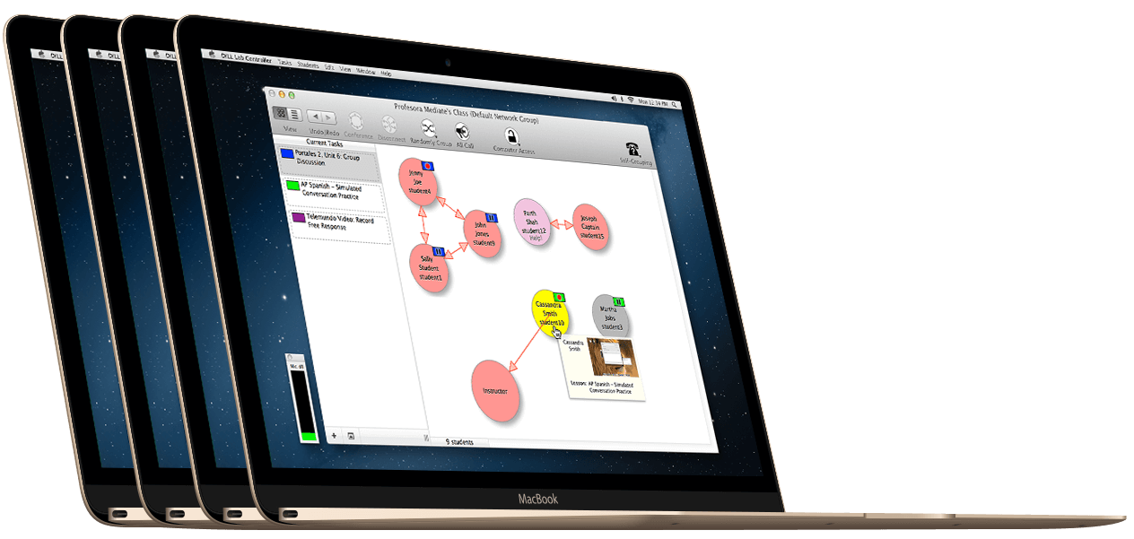 DiLL is wireless friendly; turn any classroom space into a full featured language lab